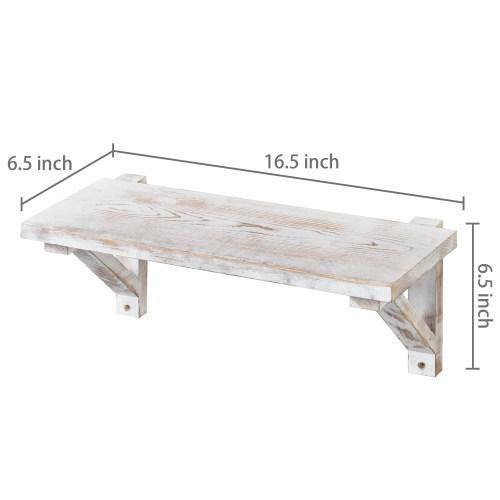 Whitewashed Wood Wall Shelves, Set of 2 - MyGift