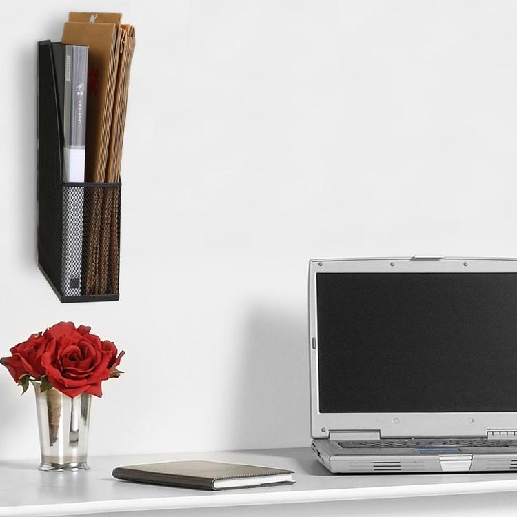 Wire Mesh Wall Mounted / Freestanding Document Rack, Set of 2, Black ...