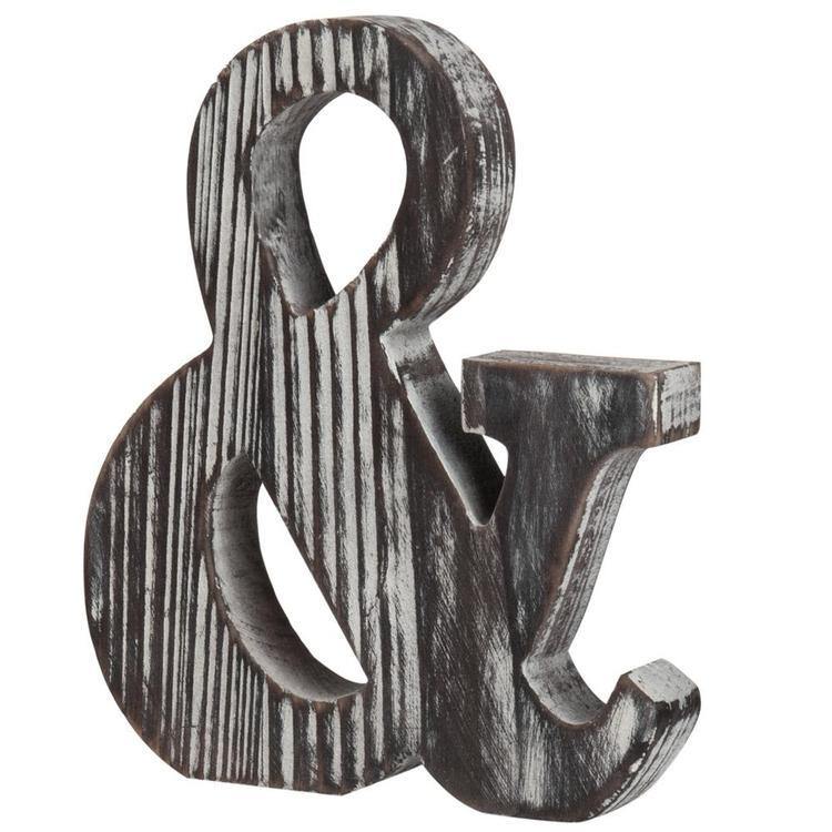 Wood Ampersand Wall Decor / Freestanding Monogram - MyGift