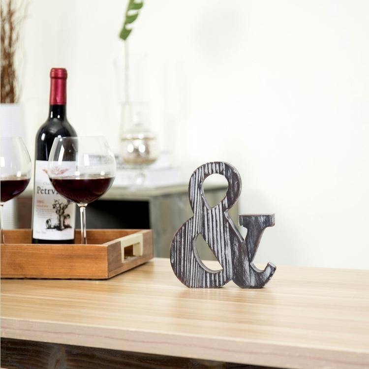 Wood Ampersand Wall Decor / Freestanding Monogram - MyGift