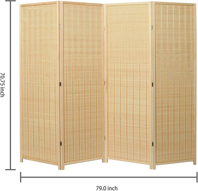 Woven Bamboo 4 Panel Room Divider